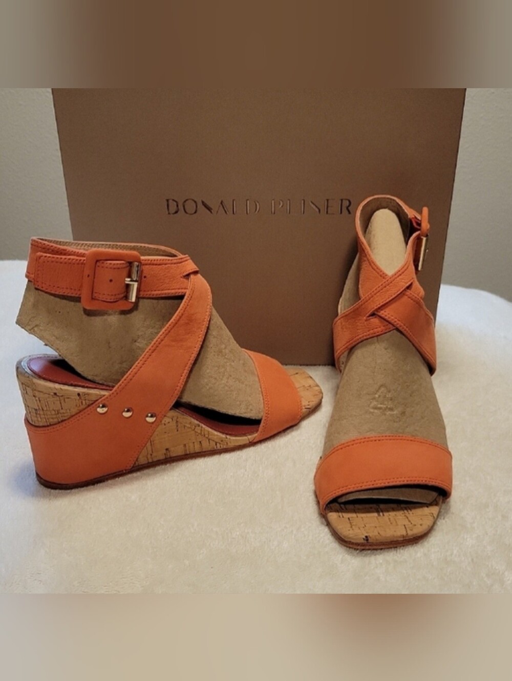 Donald Pliner Bellville Vibrant Coral Wedge Sandals